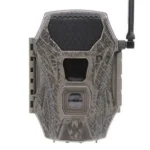 GSM Wildgame Innovations Terra Cell Trail Camera, camouflage front view with black antenna