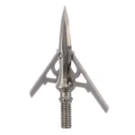 Gsm NAP Verdict 100 SS silver mechanical broadhead with pointed tip and three blades, front view