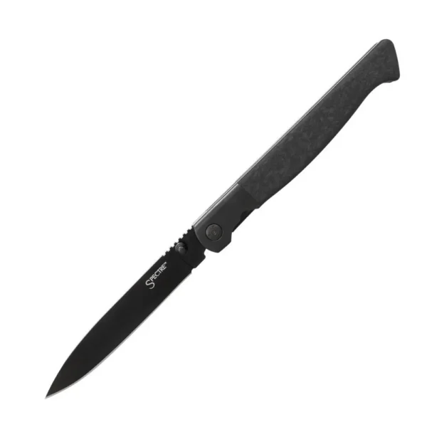 Cold Steel 60 Series Specter Folding Knife, open side view with black blade and handle