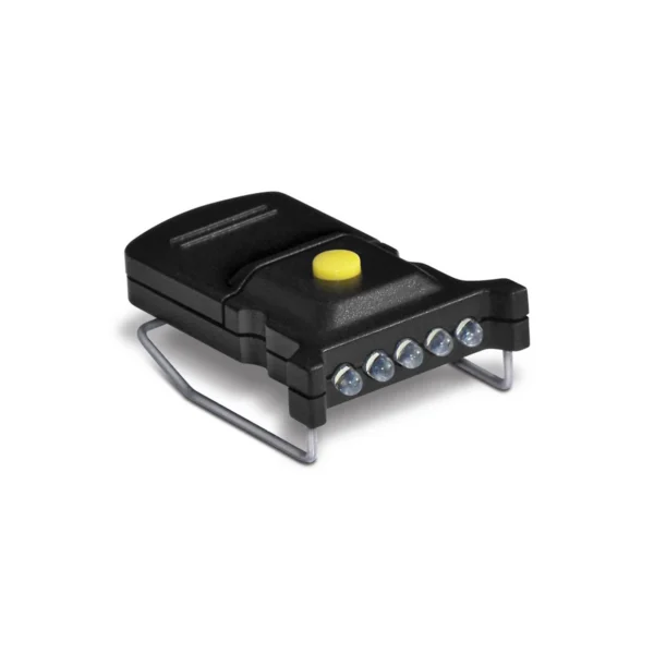 Gsm Cyclops Mirco Hat Clip 5-LED Light, black light with five LEDs and yellow button