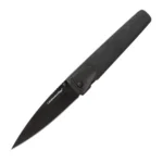 Cold Steel 60 Series Caledonian Edge folding knife with black handle and blade, left side view