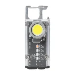 Gsm Cyclops Flash Clip Flashlight, clear rectangular light with yellow center LED, front view