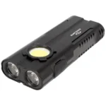 Gsm Cyclops Prolite Flashlight, black angled view with dual front lights and side work light