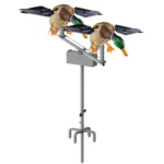 Avian-X Powerflight Motion Stand, grey upright stand holding two flying duck decoys