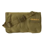 Gsm Muddy Nucleus Heated Hand Muff, brown clay front view with adjustable buckle strap