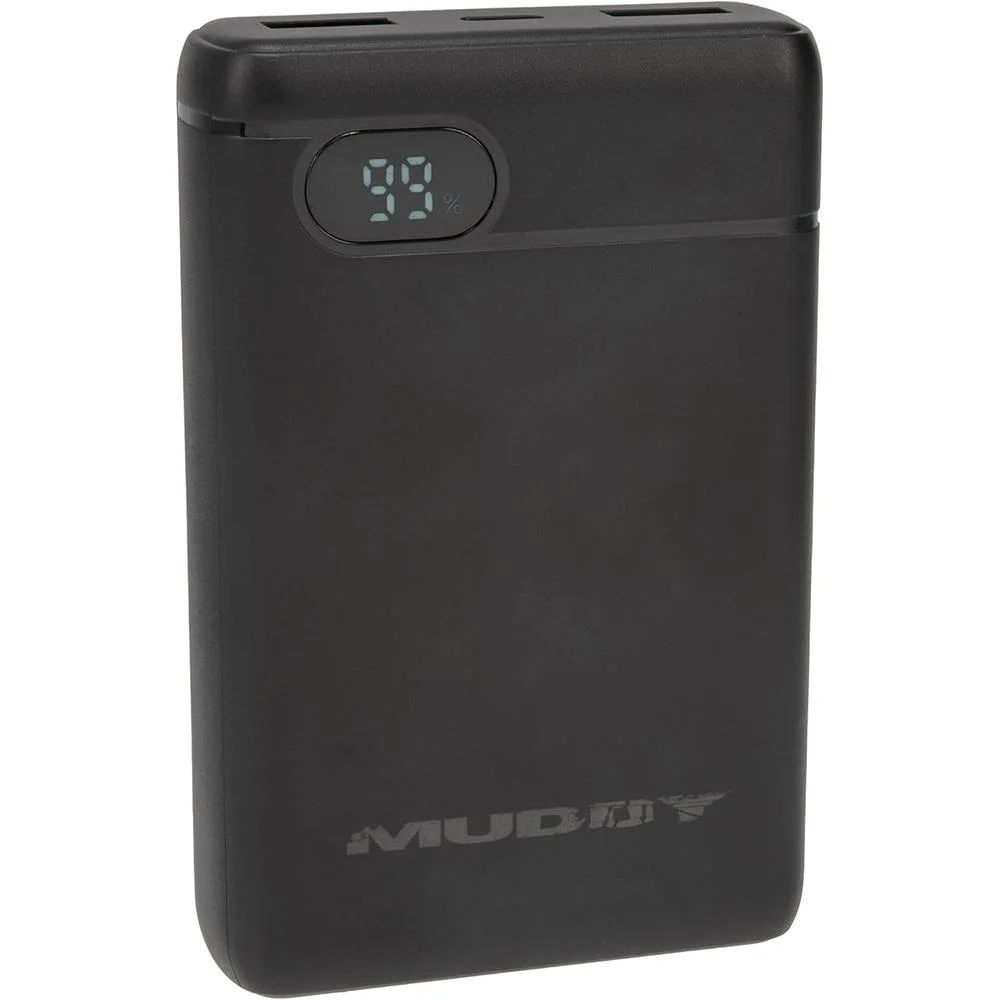 primary-46169 Gsm Muddy Heated Extra Battery Power Bank, black front view with digital charge display