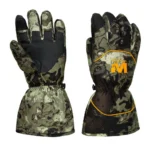 GSM Muddy Waterproof Insulated Gloves, front and back views in Veil Canyon Grey camouflage
