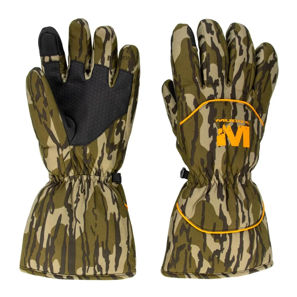 primary-46334 Gsm Muddy Waterproof Insulated Gloves, Mossy Oak camouflage pair shown palm and back