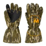 Gsm Muddy Waterproof Insulated Gloves, Mossy Oak camouflage pair shown palm and back side