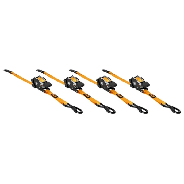 Gsm Muddy Retractable Ratchet Straps 1"x10 ft Orange 4/ct