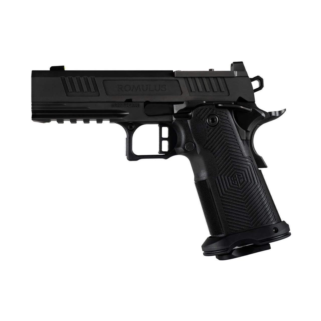 primary-4643 Alpha Foxtrot AF1911-Romulus MOS Adapter Handgun 9mm Luger 17(1) & 20rd(1) Magazines 4.25" Bull Barrel DLC Black