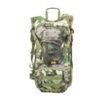 Gsm Muddy Pro Series 1075 Backpack, front view in green Veil Canyon camouflage with straps and pockets