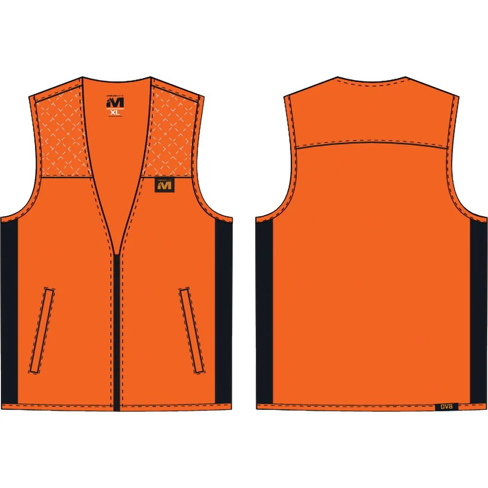 primary-46501 GSM Muddy DV8 Lightweight Hunting Vest, blaze orange front and back views