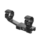 10 Ring Swampfox Independence AR Cantilever Mount, black angled side view with two rings