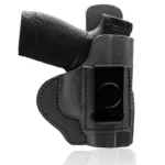 Tagua IWB Holster black front view with belt clip and pistol inserted