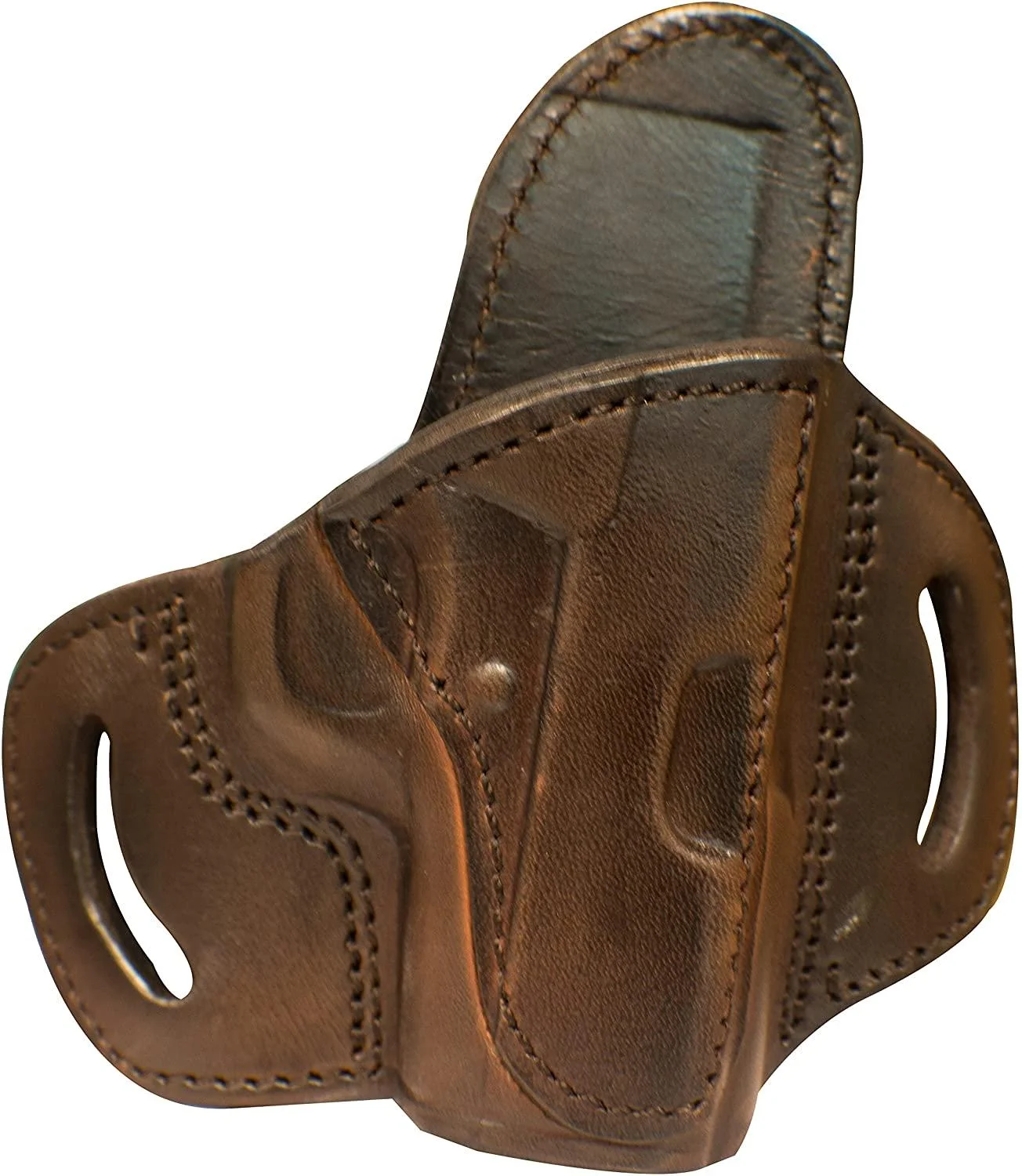 primary-46724 TX 1836 by Tagua, brown leather right-hand holster with belt slots, front view