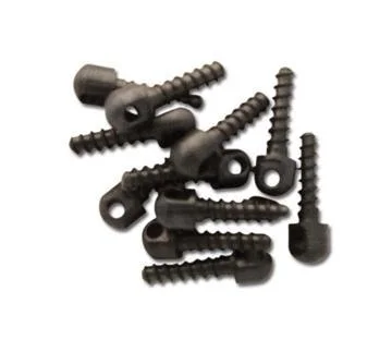 GrovTec Bulk Parts, black machine screw swivel studs and nuts in assorted orientations
