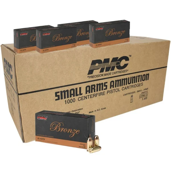 PMC AMMUNITION PMC Bronze .45 ACP Handgun Ammunition 230 gr FMJ 830 fps 1000/ct