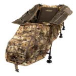 Higdon Outdoors MOmarsh ATX InvisiLay Blind in marsh camo with open top and support legs