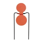 Allen EZ Aim Spinning Target orange, front view with two round plates and black frame