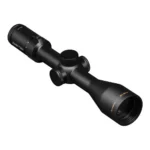 ZeroTech Optics Thrive rifle scope, black angled side view with adjustment turrets