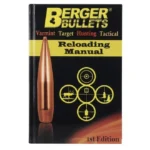 Berger Bullets Reloading Manual - 1st Edition, black cover with bullet and yellow text