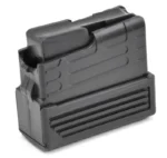 Savage Arms 212 black magazine in angled side view with ribbed base and molded body