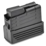 Savage Arms 212 black magazine in angled side view with ribbed base and molded body