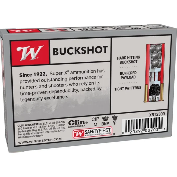 Winchester Ammunition WIN SUPERX 12GA 3" 00BK 15P 5/250