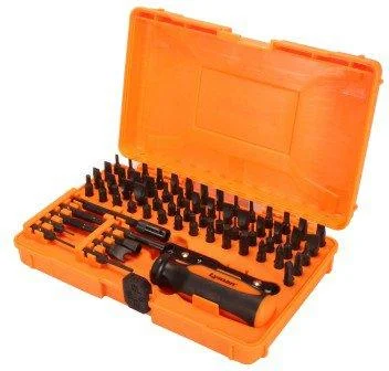 Lyman Master Gunsmith Tool Kit open orange case with driver, bits and accessories