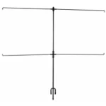 ALLEN PAPER TARGET STAND HOLDER, front view of black metal frame with horizontal supports
