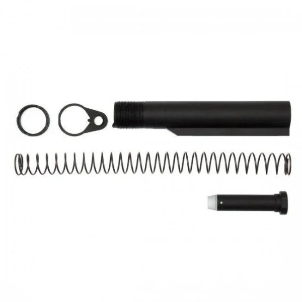 CMC AR15 6-Position Carbine buffer tube kit with black tube, spring, end plate and small parts
