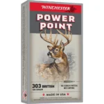Winchester Super-X Power Point Rifle Ammunition, grey and red box front with deer artwork