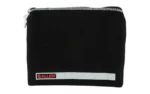 ALLEN PISTOL POUCH FULL SIZE BLACK black zippered pouch with gray stripe, front view