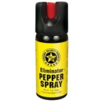 Personal Security Products Pepper Spray Gel, black canister with yellow label and red flip top