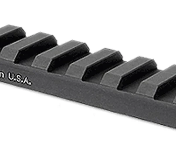 Midwest Rail Mount for Ruger 10/22, black angled top view with rail slots