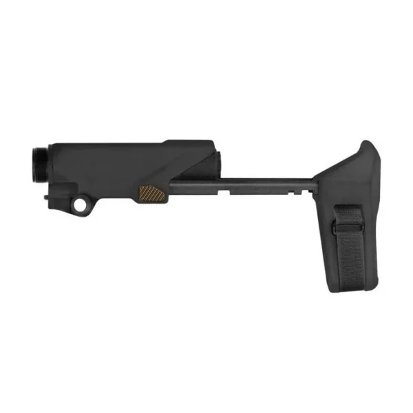 SB Tactical HBPDW Pistol Stabilizing Brace, black side view with extended rods and arm cuff