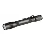 Streamlight Protac 2AA-X USB Flashlight, black angled side view with clip and textured grip
