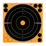 Allen EZ Aim Bullseye target, front view with orange border and black concentric rings