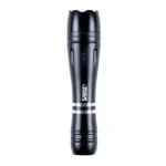 Security Equipment Corporation SABRE stun gun, black front view with integrated LED flashlight