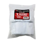 KleenBore 3-inch Bore Cleaning Patches, front view of clear bag filled with white patches