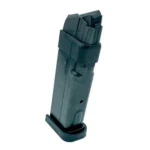 Promag Glock 48 / 43x Handgun Magazine, blue steel magazine in three-quarter view