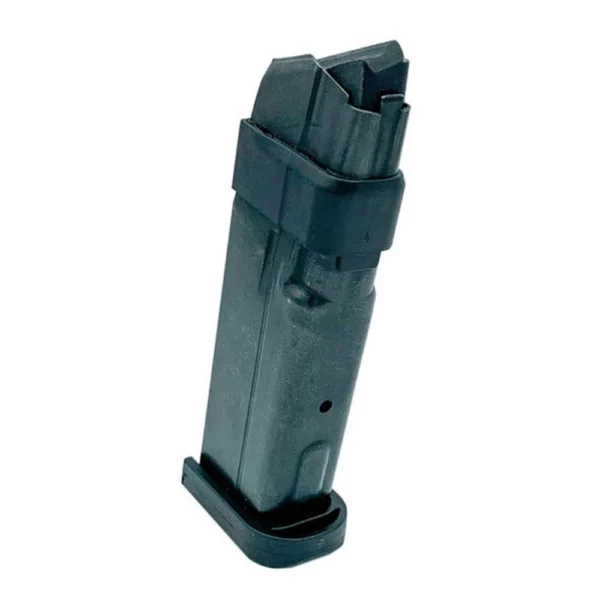 Promag Glock 48 / 43x Handgun Magazine, blue steel magazine in three-quarter view