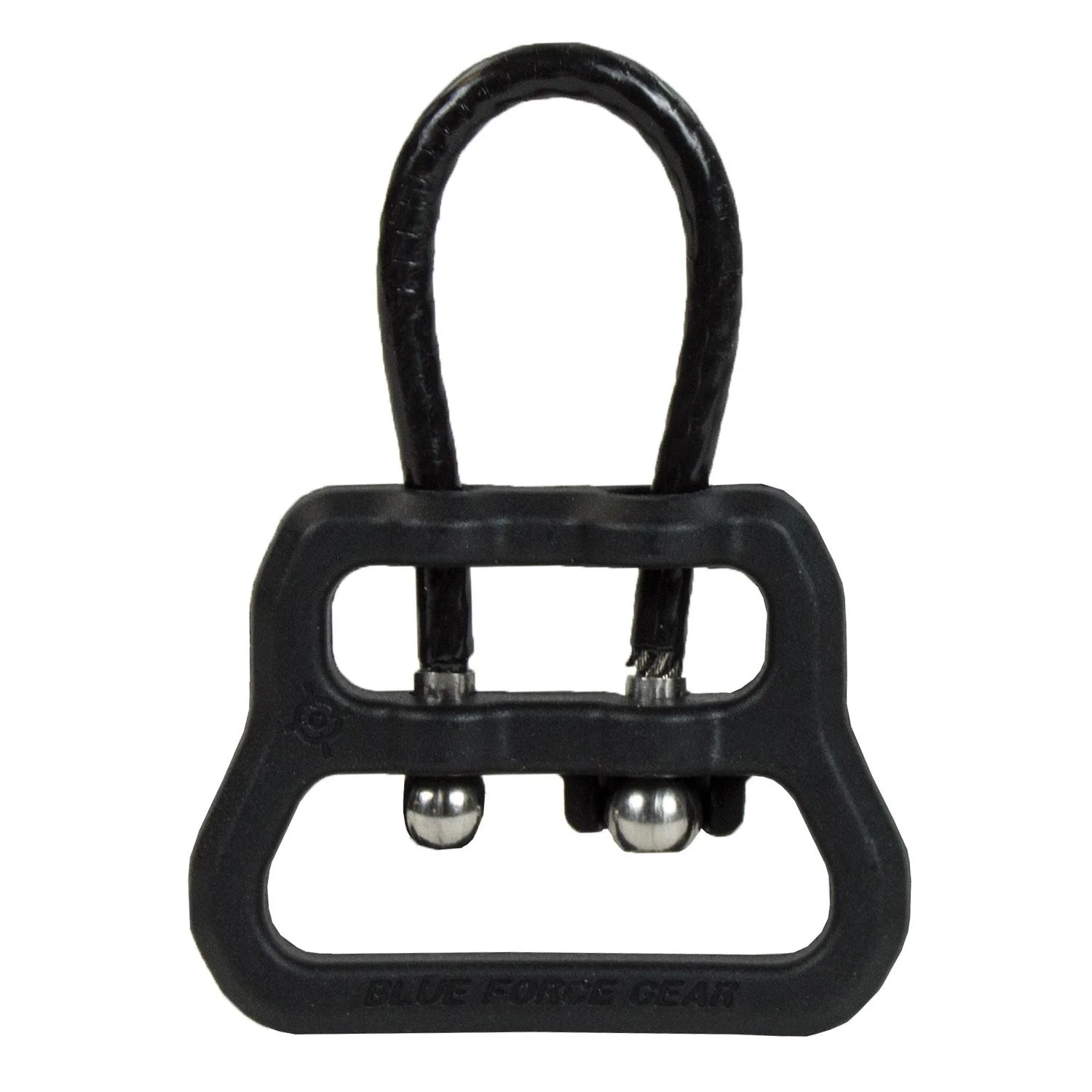 primary-47201 Blue Force Gear ULoop, black loop and rectangular mount shown from the front