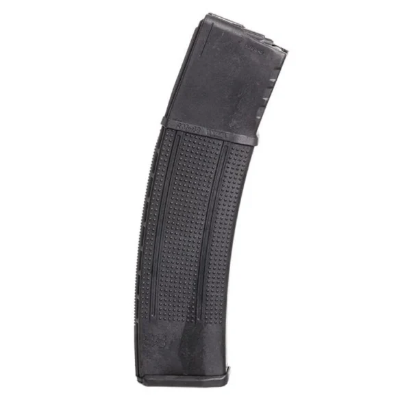 Promag AR-15 Rifle Magazine, angled view of curved black polymer magazine