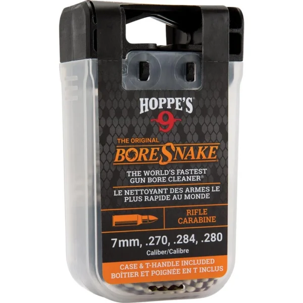 Hoppe's Boresnake Den-.270 - .375 Caliber 7mm Rifle in clear retail case, front view