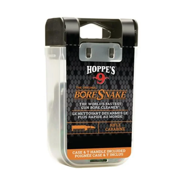 Hoppe's Boresnake Den .308-.30 Caliber Rifle, clear retail case shown from front