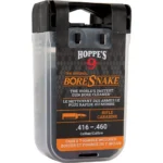 Hoppe's Boresnake Den, black and clear handled storage case with orange and black front label