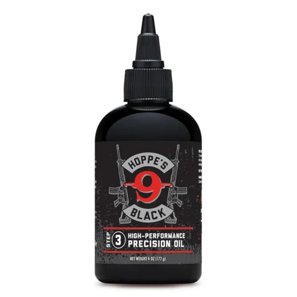 Hoppe's HOPPES BLACK LUBE BOTTLE 4OZ black squeeze bottle with pointed applicator cap and front label
