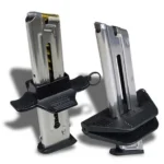 MAGLULA 22LR PSTL NARROW V10LULA LDR, black loaders attached to two silver pistol magazines